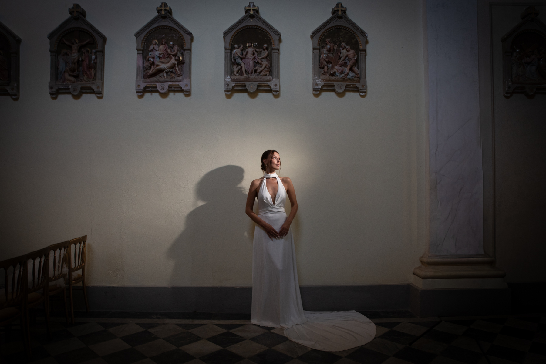 destination wedding photographer Italy dramatic bridal portrait